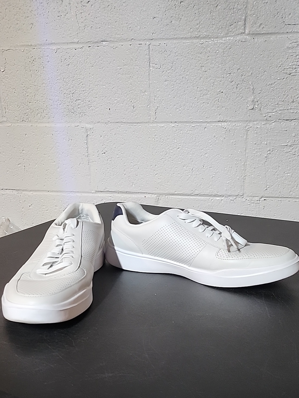 Cole Haan White Low-Top Perforated Leather Sneakers
